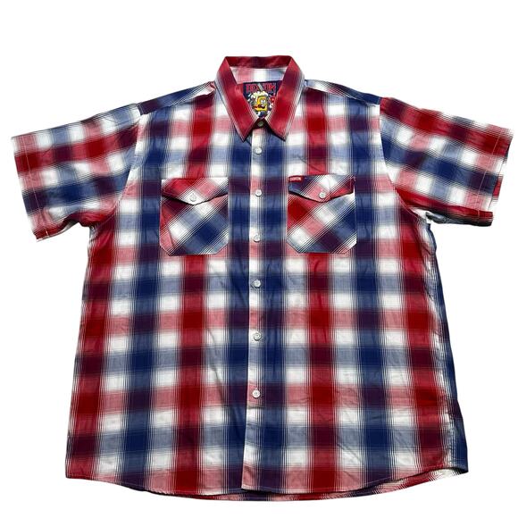 Dixxon Flannel Co. All Star 3XL Bamboo Blue Plaid Short Sleeve Mens Casual - Picture 1 of 13